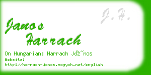 janos harrach business card